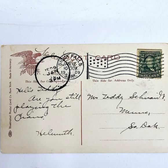 1909 Antique Postcard Bellow The Falls Penitentiary in Distance Sioux Fall SD - Picture 2 of 7